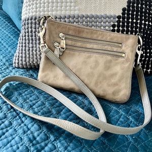 Cole Haan Crossbody Bag, Grey Leopard Print Leather